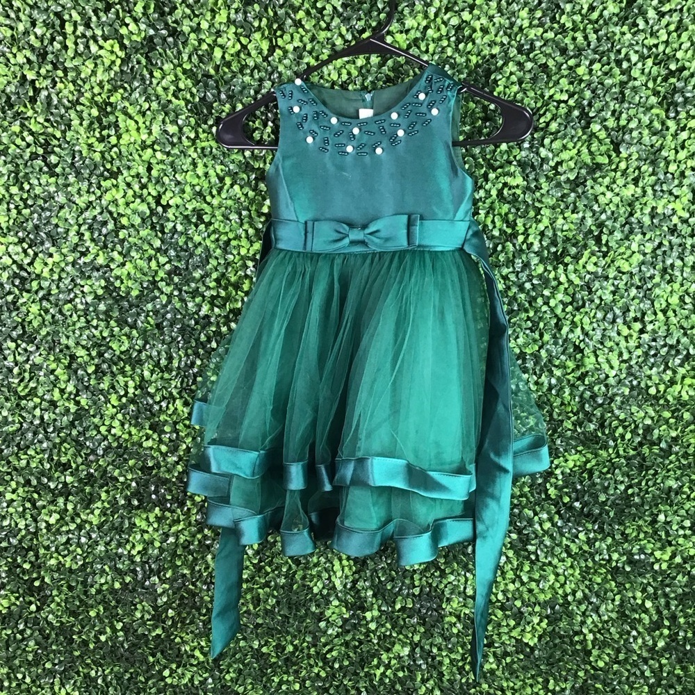 Little girls green dress